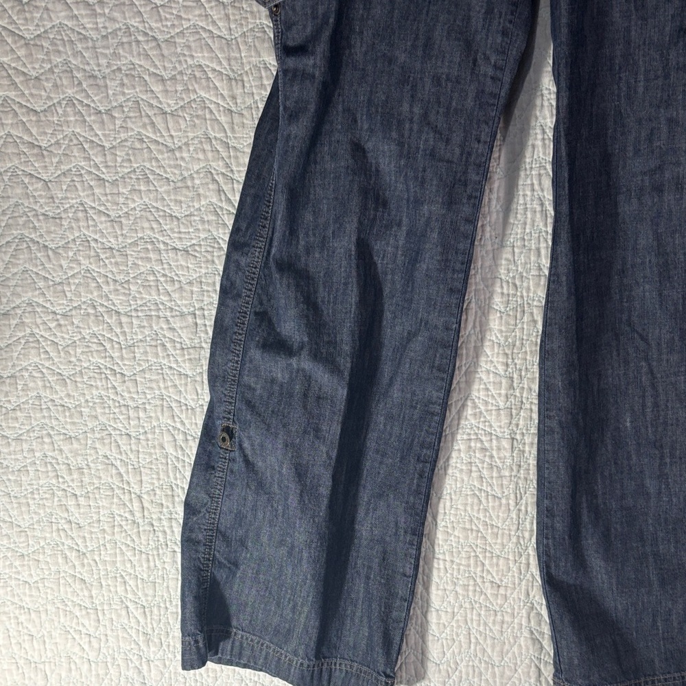 Tommy Hilfiger Indigo Wide Leg Jeans Cargo Pockets - Picture 6 of 11